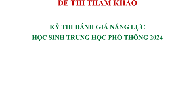 Đề số 2 Luyện thi ĐGNL ĐHQG Hà Nội