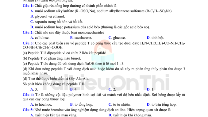 đề thi thử thpt môn hóa Sở Ninh Bình