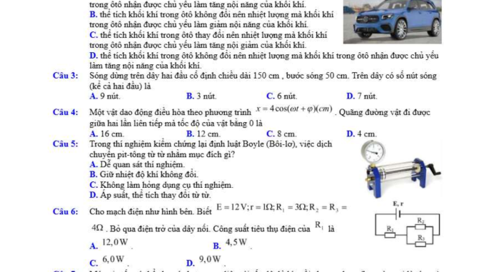 đề thi thử thpt môn lí liên trường ninh bình