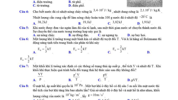 đề thi thử thpt môn lí trực ninh nam định