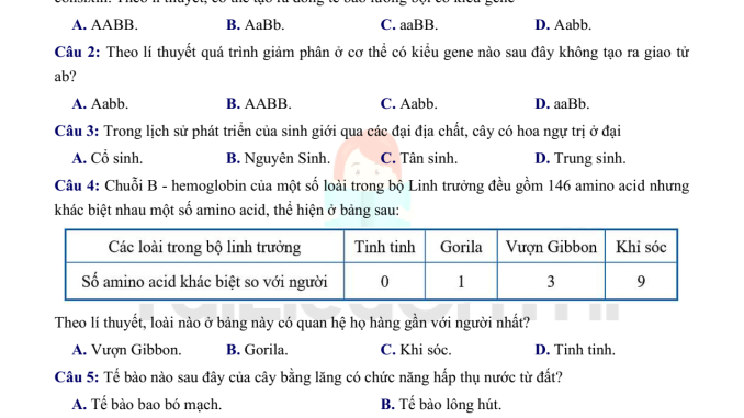đề thi thử thpt môn sinh hà trung thanh hóa