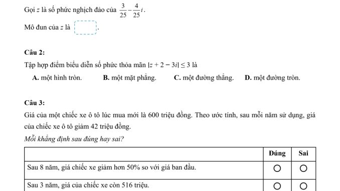Đề số 7 ĐGTD ĐHBK Hà Nội
